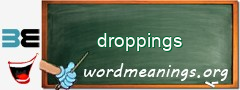 WordMeaning blackboard for droppings